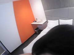 Petite brunette teen gives a great blowjob and gets nailed deep in POV