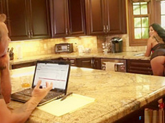 Striking milf with amazing big hooters Kiara Mia enjoys a hard fucking