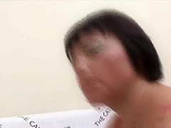 Chubby mature Anna blows and gets drilled in her lingerie and eats cum