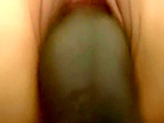 Gorgeous girl with tiny tits has a huge black rod stretching her pussy
