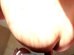 Gorgeous brunette teen with a perfect ass fucks a large dick POV style