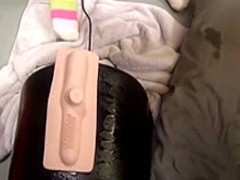 Horny brunette rides on a dildo and toys herself in between fucking