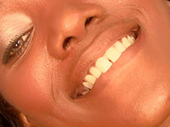 Naughty ebony model gets her meat wallet filled with her lover's cum