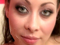 Buxom Karmella Sutra relishes a deep pounding and gets a huge facial