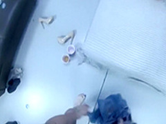 Hung guy has a blonde and a brunette taking turns on his dick in POV