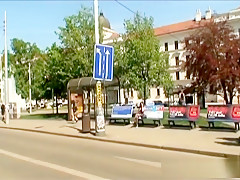 Tourists caught horny couple fucking on the road