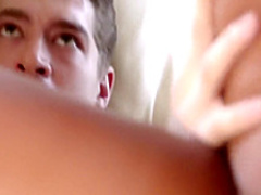 Smoking hot ebony babe enjoys bouncing on her brother's cum gun