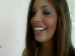 Ravishing young beauty with tiny tits is always eager to suck and fuck