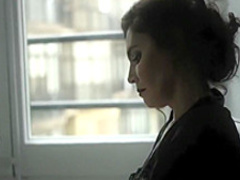 Tempting brunette in black stockings is for you