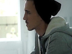 Tempting brunette in black stockings is for you