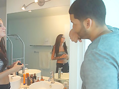 Cheating petite euro cuckolds her boyfriend