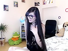 Very Sexy Long Haired Brunette, Masturbating, Toys, Playing, Stripteasing