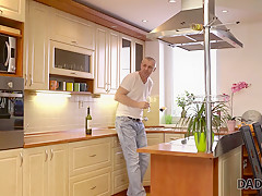 DADDY4K. Naughty dad unexpectedly seduces son's new young girlfriend