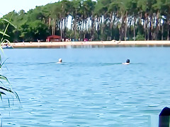 Lucy Bell Pissing Near The Lake