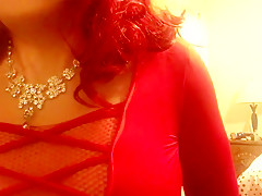 Deanna CD Doll shows sexy cleavage and pussy