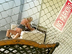 Young Stud gets to Fuck a Busty Blonde MILF Outdoors...