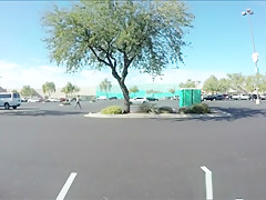 19 year old girl walks into a portable restroom to suck off strangers