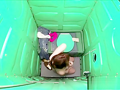 19 year old girl walks into a portable restroom to suck off strangers