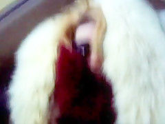 Fur coat milf gives blowjob to taxi man