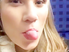 Girl with a devilish tongue