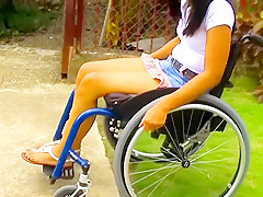 young Paraplegic girl feet