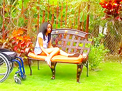 young Paraplegic girl feet