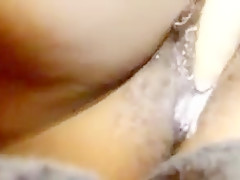 Chubby black mature Mimiboo69 fucks hairy creamy pussy