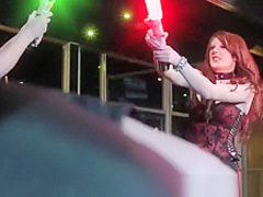 Juicy Jedi Knight romped with passion at a bar