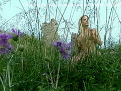 Naked in a beautiful meadow