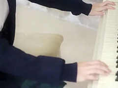 Blonde takes a big cock down her petite throat