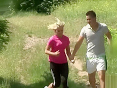 Clara Moon gets plowed hard outdoors