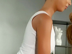 Massage Rooms Young blonde gets her tight juicy slit licked by Asian hottie