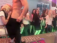 Girls at a party suck on cocks