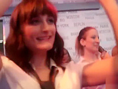 Girls at a party suck on cocks