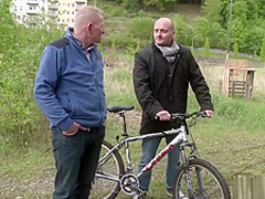 German MILF pussy for two lucky workers