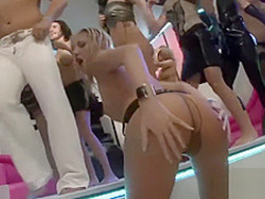 Sexy babes get naughty in the club