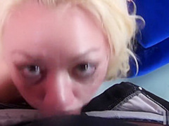 Blonde bimbo facefucked