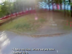 Blonde cutie tricked into outdoor sex