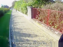 Blonde cutie tricked into outdoor sex