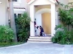 Christina black fucks friend behind her house