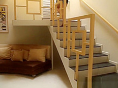 Brunette with a trimmed vag takes cum inside