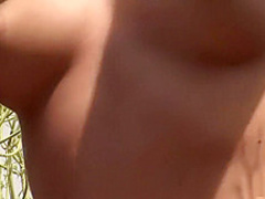 Katy pushes her ass out