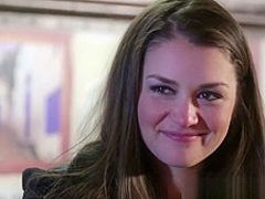 Hot girl in an outdoor shower sucking cock