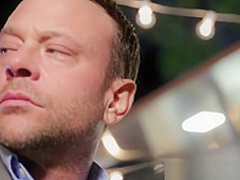 Hot girl in an outdoor shower sucking cock