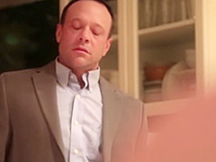 Hot girl in an outdoor shower sucking cock