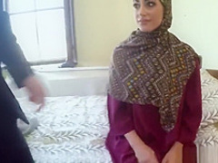 Arab chick blows and rides big fat cock at a hotel room