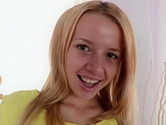 Slender Olivia Grace loves a warm load on her