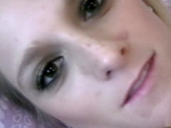 Slim blonde Melanie almost breaks her toy