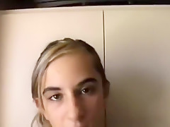 Cute teen with amazing tits on porn casting