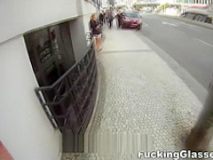 Blonde cutie tricked into outdoor sex